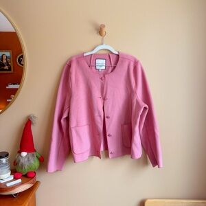 Bagatelle Collection New York Pink Button Front Jacket Cardigan Size XL